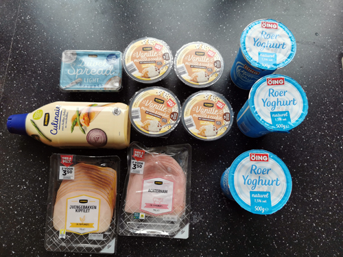 weekboodschappen zuivel broodvlees toetjes