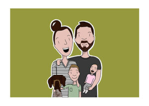 digitale tekening familie
